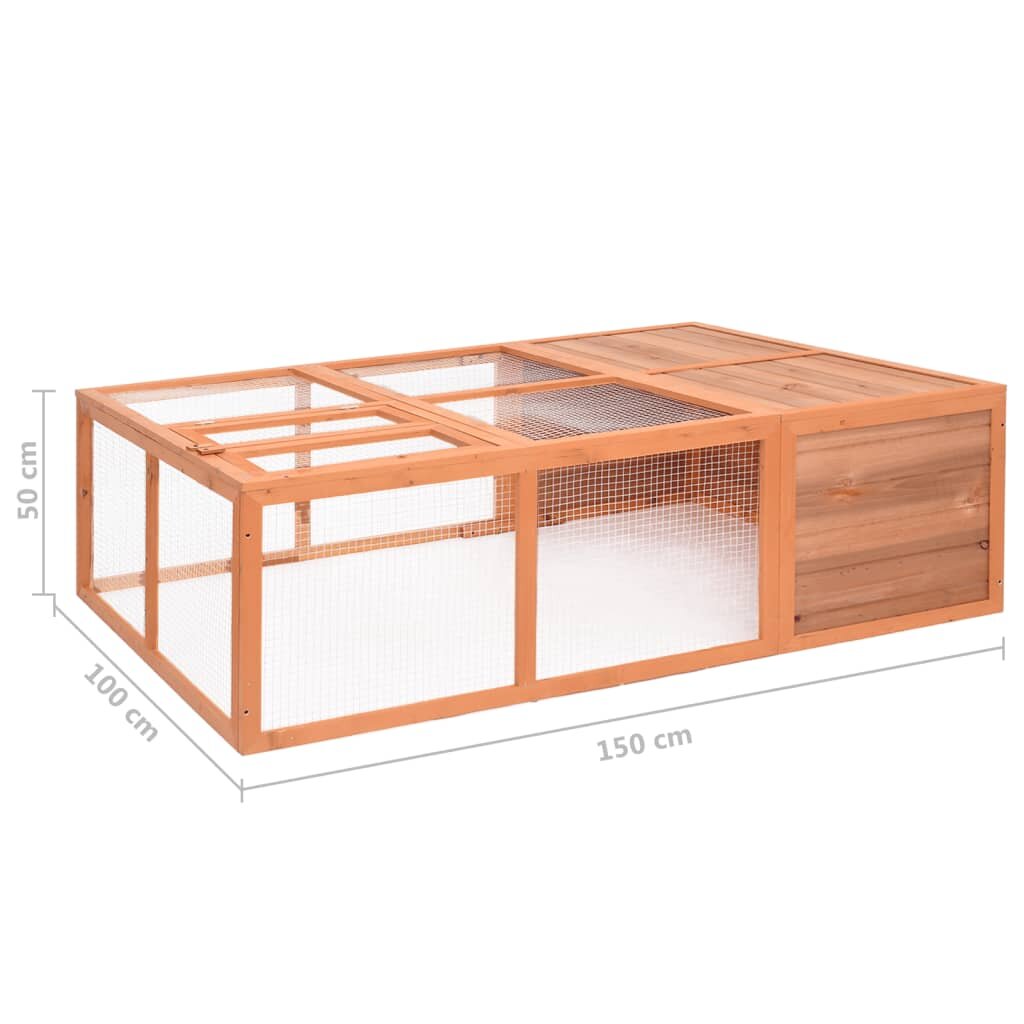 dierenhok voor buiten 150x100x50 cm massief grenen hout