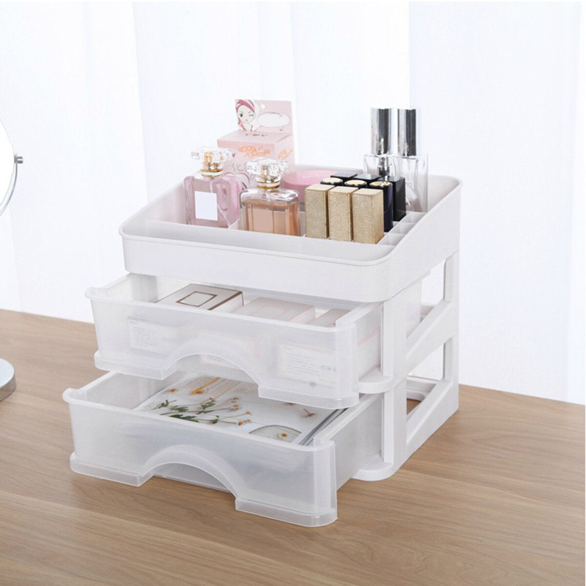 plastic cosmetische lade make-up organizer opbergdoos container houder desktop met lade