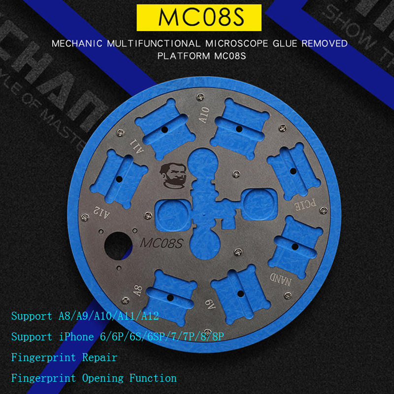 monteur mc08s stereo microscoop base vingerafdruk reparatie positionering opening tool voor iphone 6/6s/6p/7/7p/8g/8p a8-a12