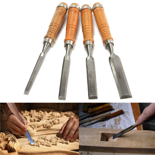 4 stuks 8/12/16 / 20mm houtwerk carving beitel gereedschap set voor houtwerk timmerman