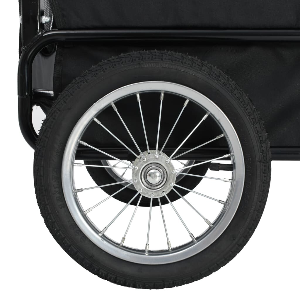2-in-1 fietsaanhanger en joggingwagen voor huisdieren. rood en zwart