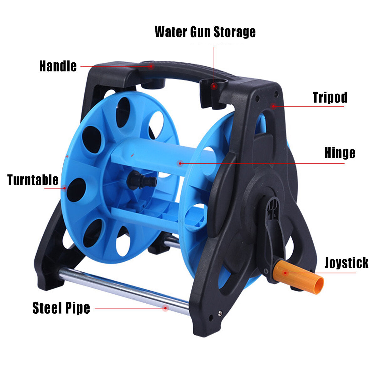 tuinslang reel truck portable watering spray pipe cart trolley storage case
