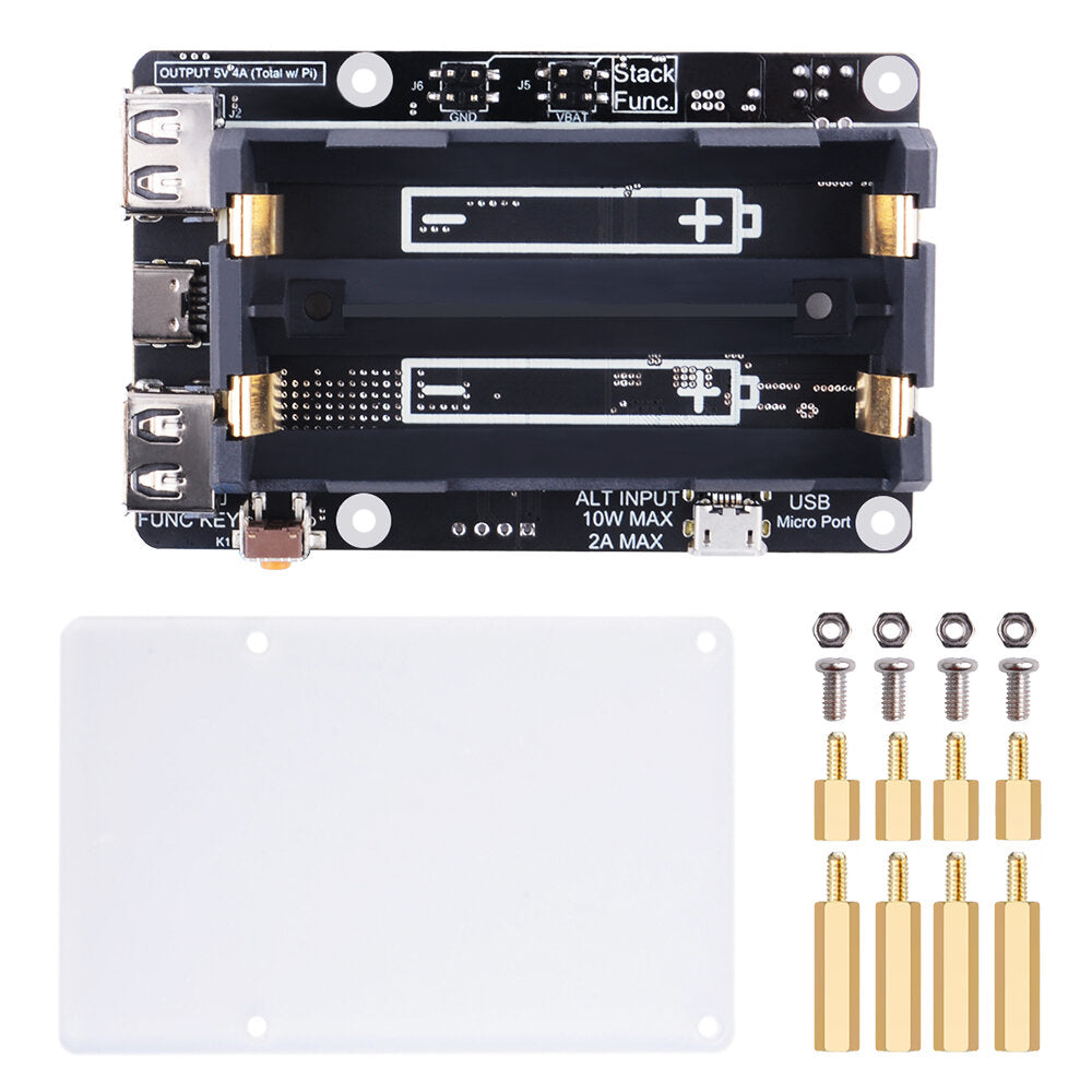 52pi ups v5 met rtc-batterijbeschermingsbeheermodule voor raspberry pi 4b/3b+/3b