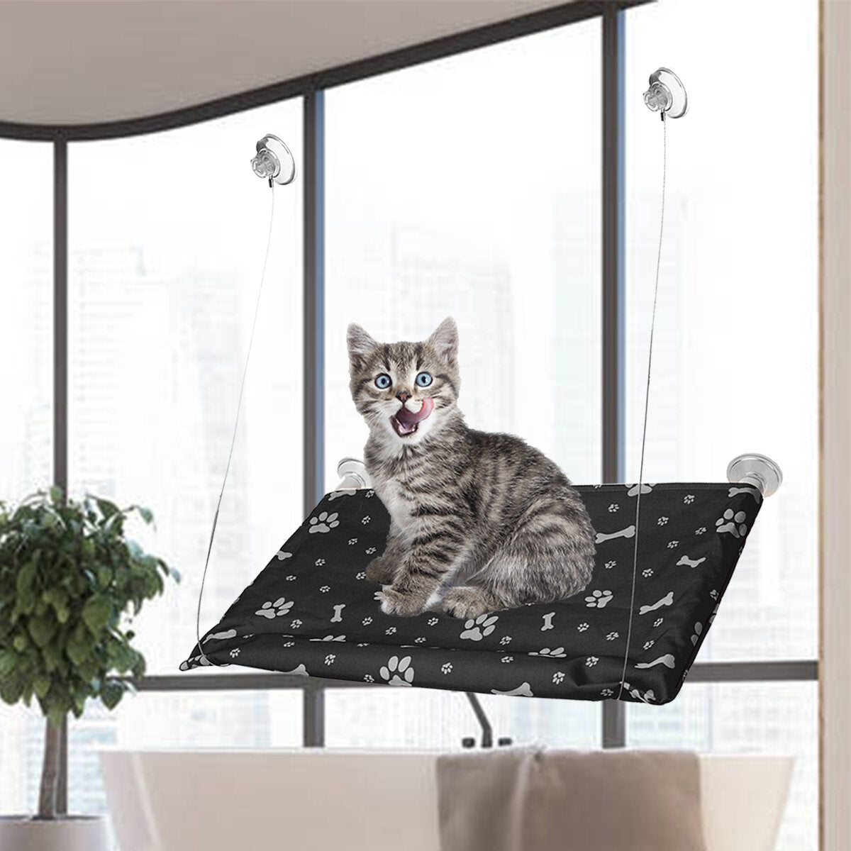 pet cat window hangmat ophanging zuignap opknoping baars bed zonnebaden