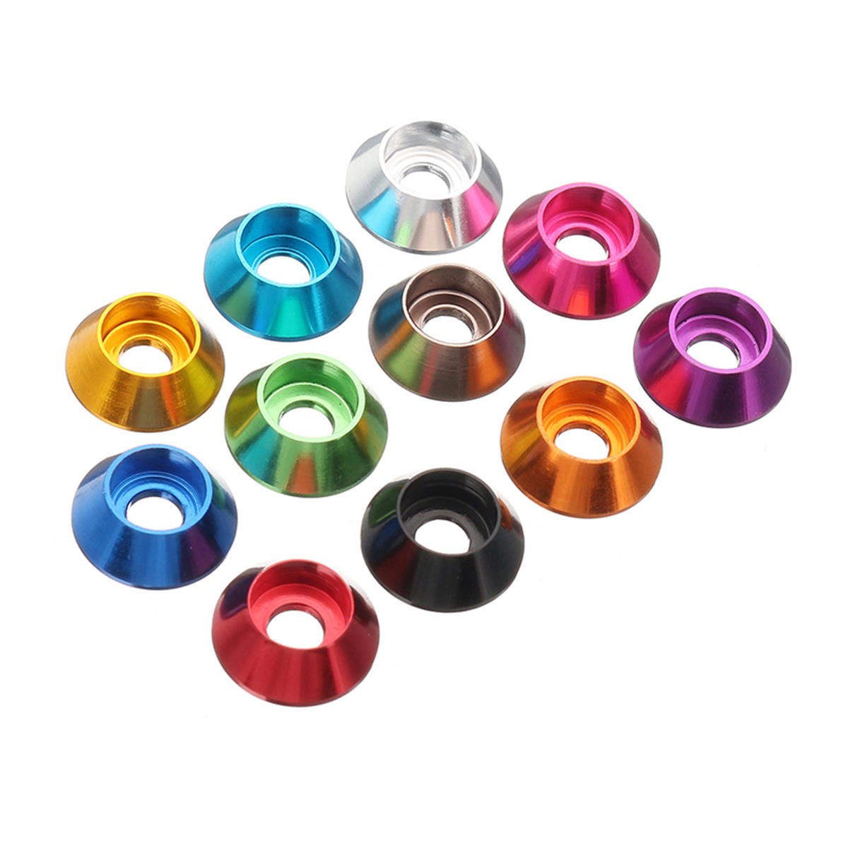 m2.5an1 10 stuks m2.5-kop zeskantschroefringpakkingmoeren aluminium multicolor