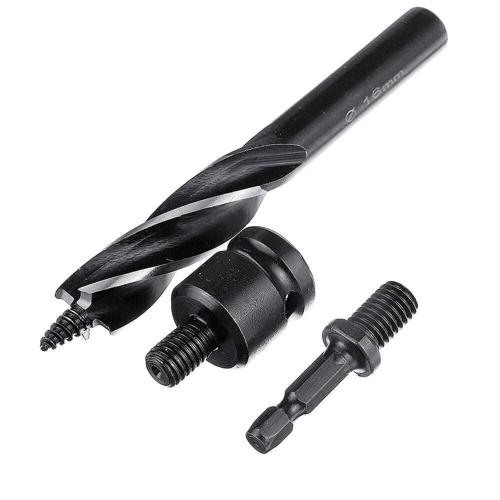 houtbewerkingssteunpuntboorkit elektrische sleutel zeshoekige / viergroefschacht tapper diepgatboor