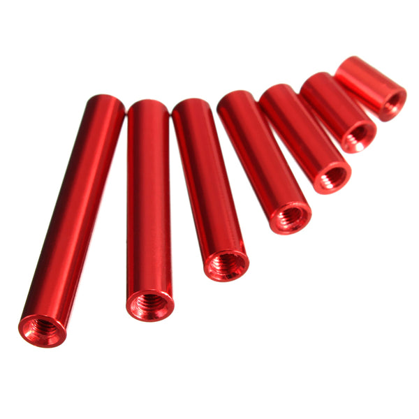 m3ar1 m3 aluminiumlegering uitstekende studs 8-35mm rode ronde pcb board spacers standoffs 10pcs