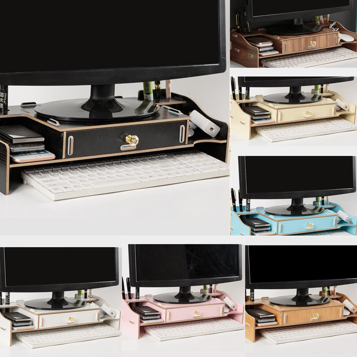 desktopcomputer riser stand tv lcd-scherm monitor houder display burea ...