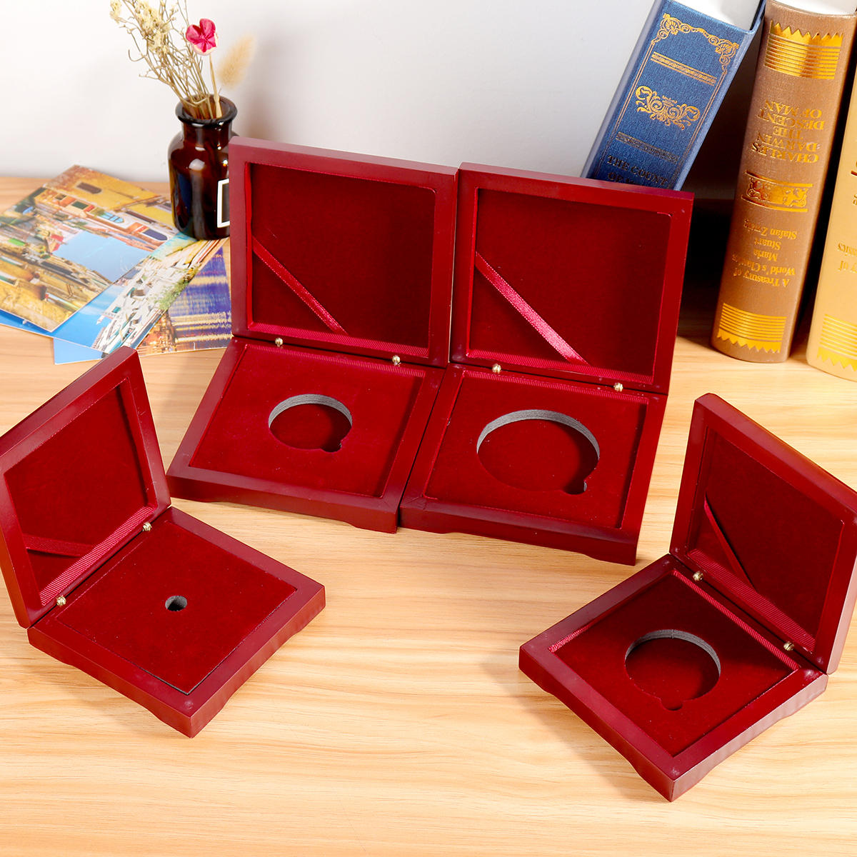 Muntenbox rookglas voor 12 Rebeck Coin munthouders Muntenbox rookglas voor 12 Rebeck Coin munthouders