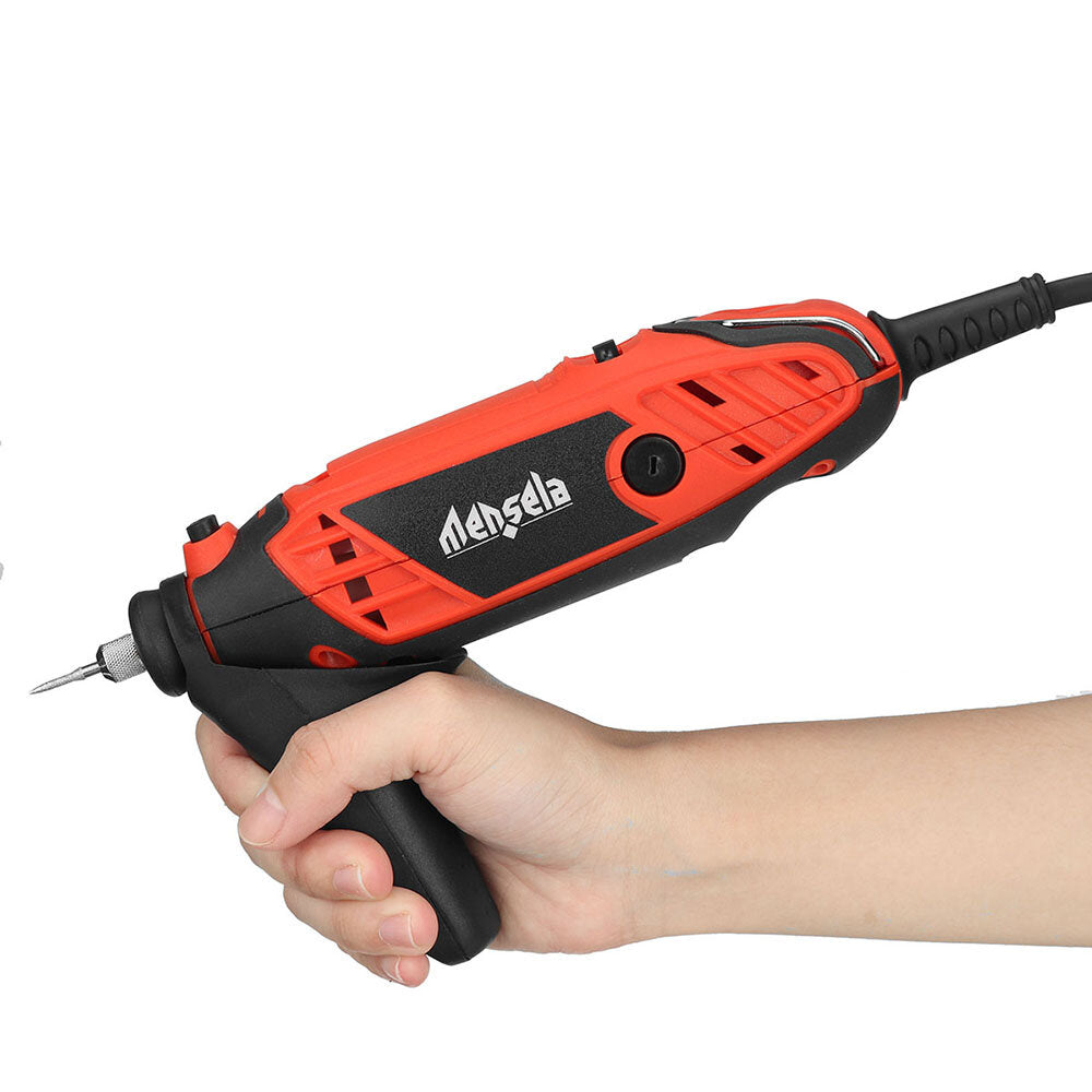 mensela rt-w1 130w roterende gereedschapsset elektrische boor mini-slijpmachine variabele snelheid met 200-delige accessoires flexibele as en draagtas voor slijpen snijden houtsnijwerk schuren en graveren