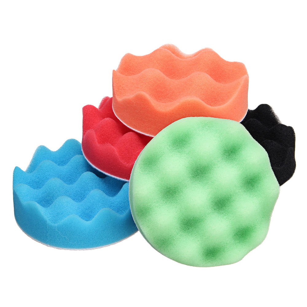 5 stuks 4 inch 5 inch spons schuim polijstpad waxen buffing matten polijstmachine kit: