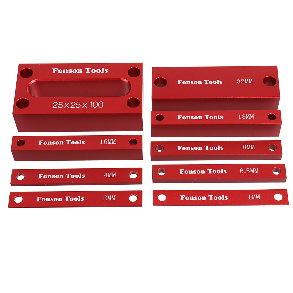 fonson 9 stuks metrische inch houtbewerking setup blokken hoogtemeter precisie aluminium setup bars voor router en tafelzaag accessoires