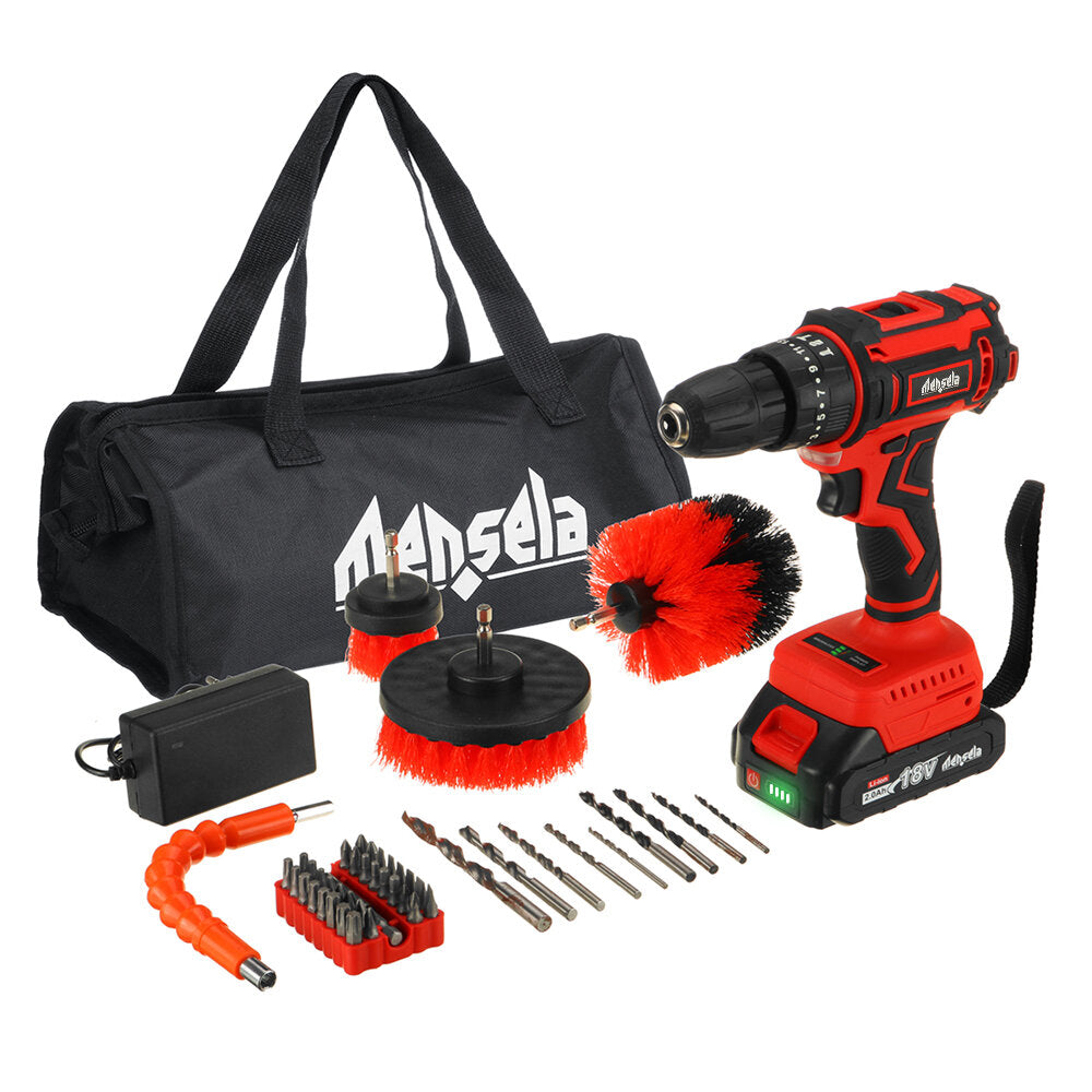 mensela ed-lx2 18v draadloze borstelloze klopboormachine elektrisch hammer boorschroevendraaier 25+3 versnellingskoppel 2 variabele snelheid w / 2.0ah batterij voor makita voor het boren van hout metaal