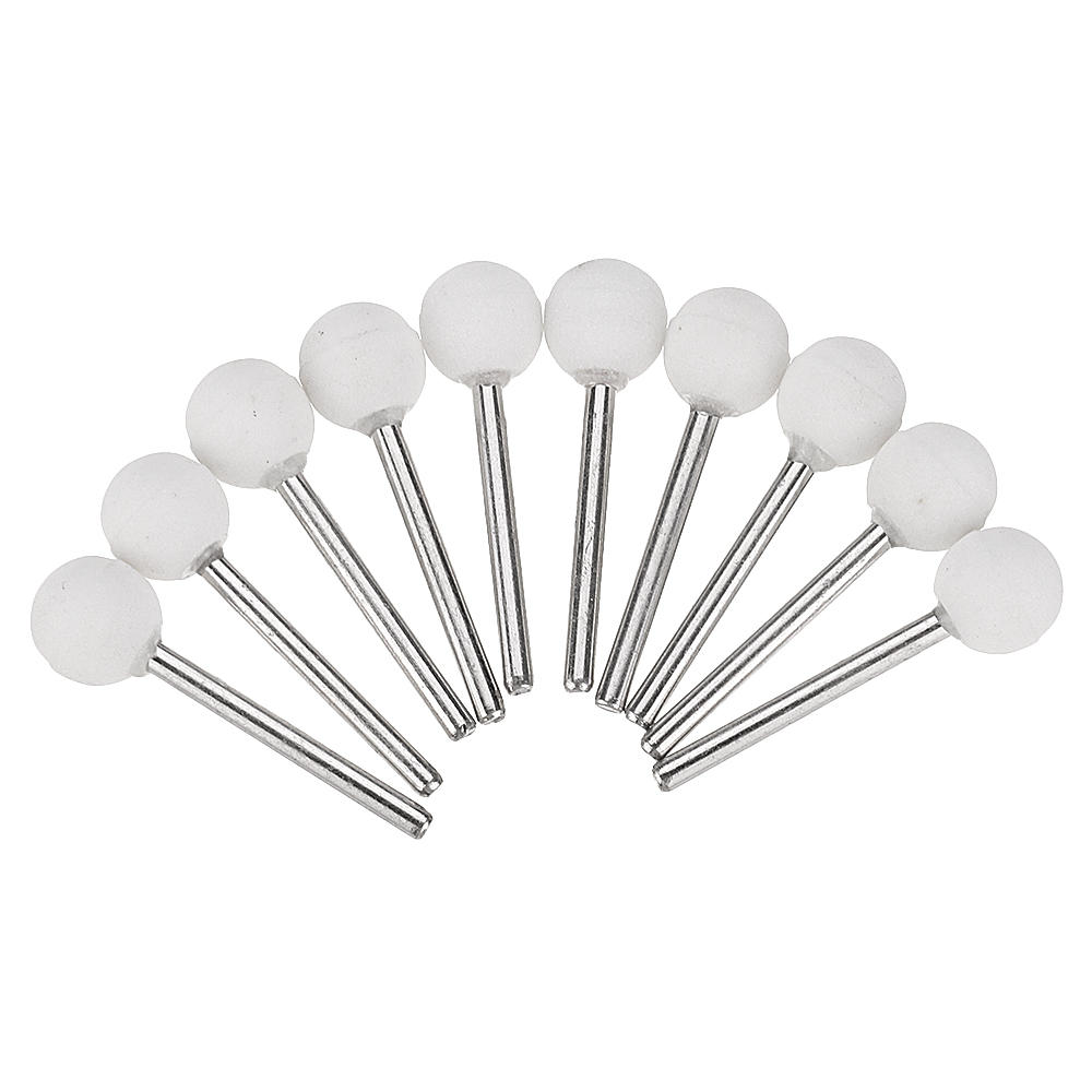 10 stuks 3x12/6x22/6x25mm schurende gemonteerde slijpsteen sferische kop wiel schuurmiddelen voor rotary tool
