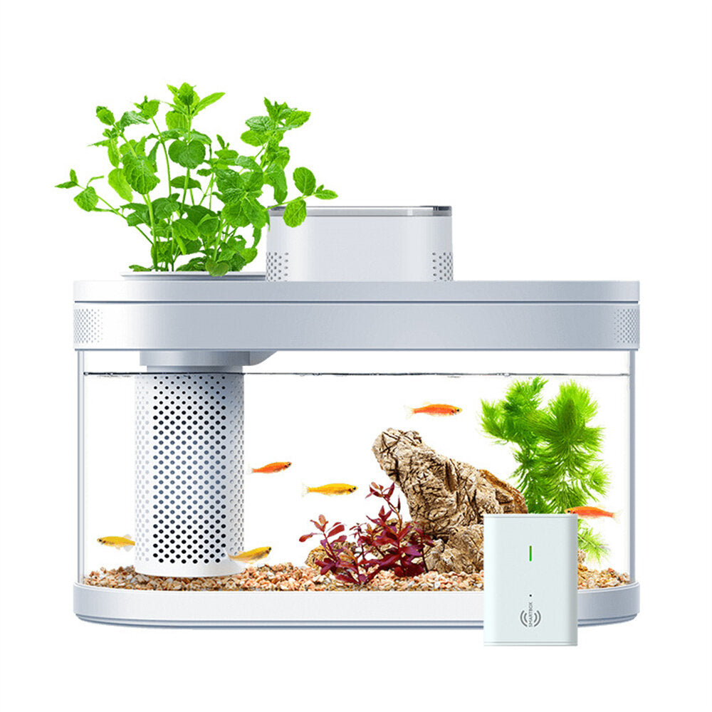 beschrijvende geometrie desgeo c180 9l aquarium pro smart feeder 7 kleuren led-licht zelfreinigend hoogrenderende filtratie mini-aquarium met mijia app-bediening dierbenodigdheden