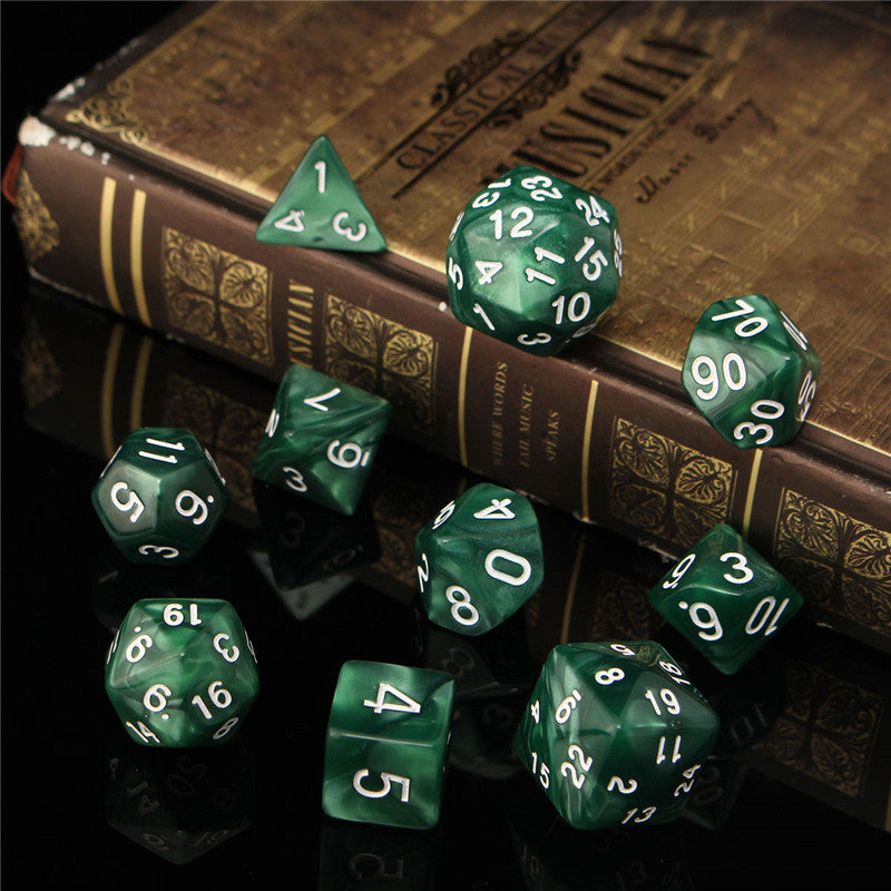 10pc/set trpg games gaming dices d4-d30 multi-sided dices 6color