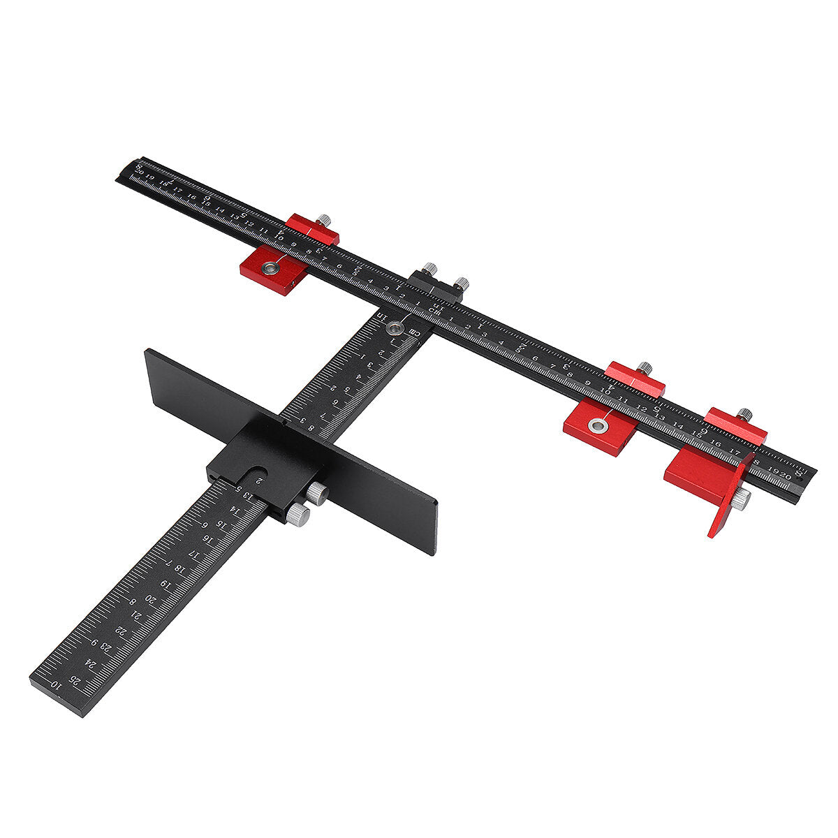 aluminium kast hardware jig armatuur 4mm + 5mm ponsen locator houtbewerking boor positionering gids t-liniaal