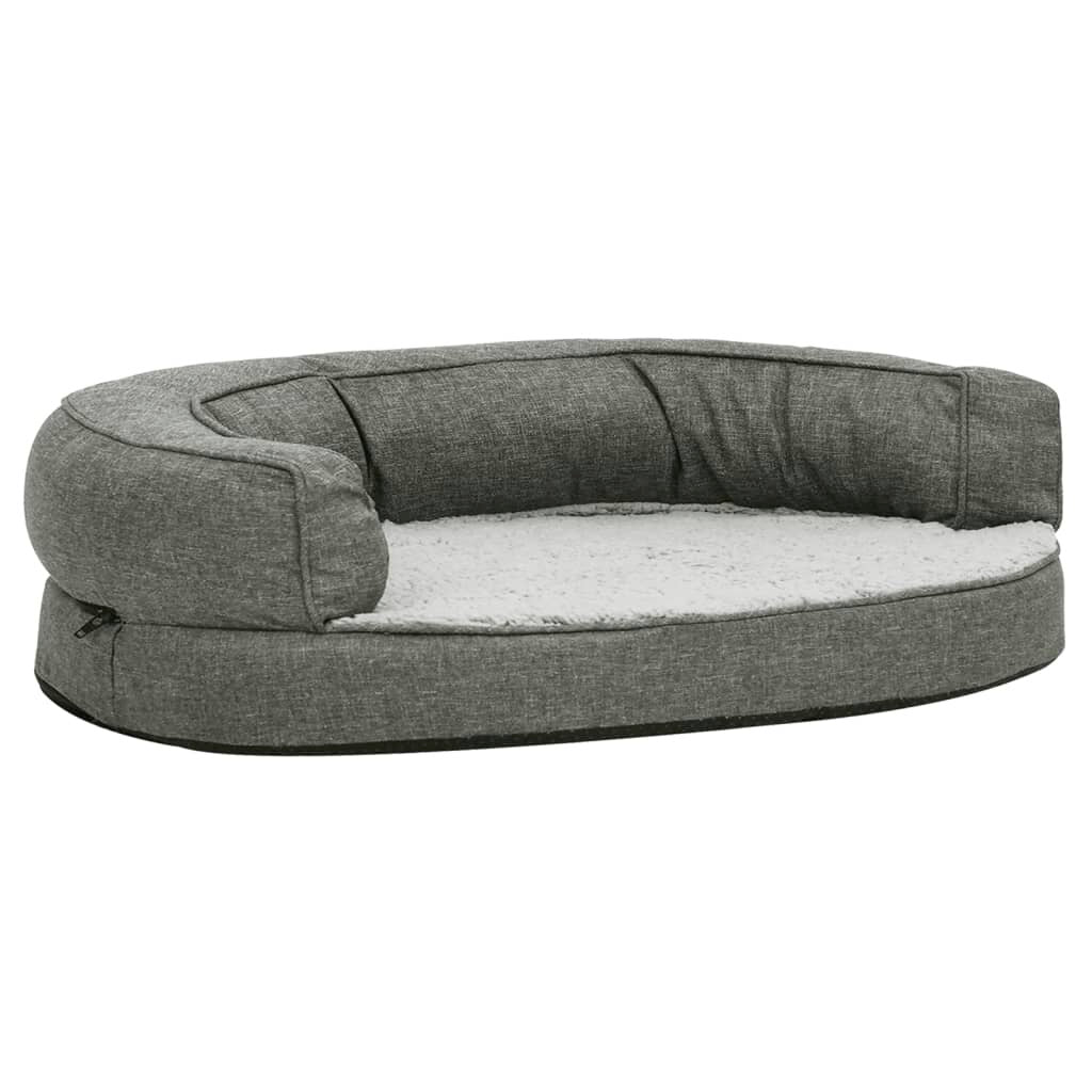 hondenmand ergonomisch linnen look 75x53 cm fleece grijs