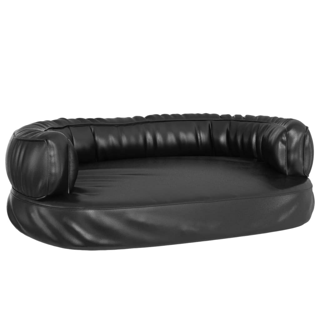 hondenmand met ergonomisch schuim 60x42 cm kunstleer zwart