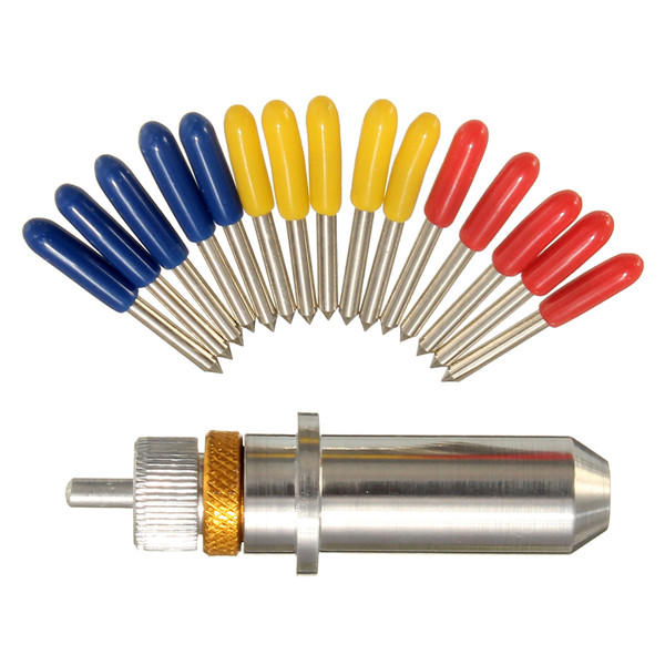 15 stuks 30/45/60 graden vinyl cutter blade voor roland snijplotter met houder: