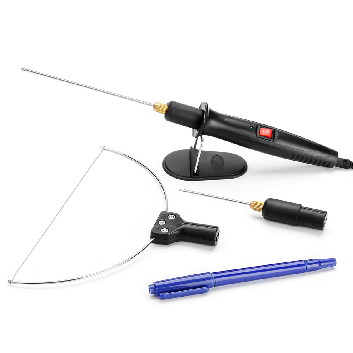 gochange 8 stuks schuim cutter elektrische snijmachine pen gereedschap kit 100-240v 18w piepschuim snijden pen uk plug