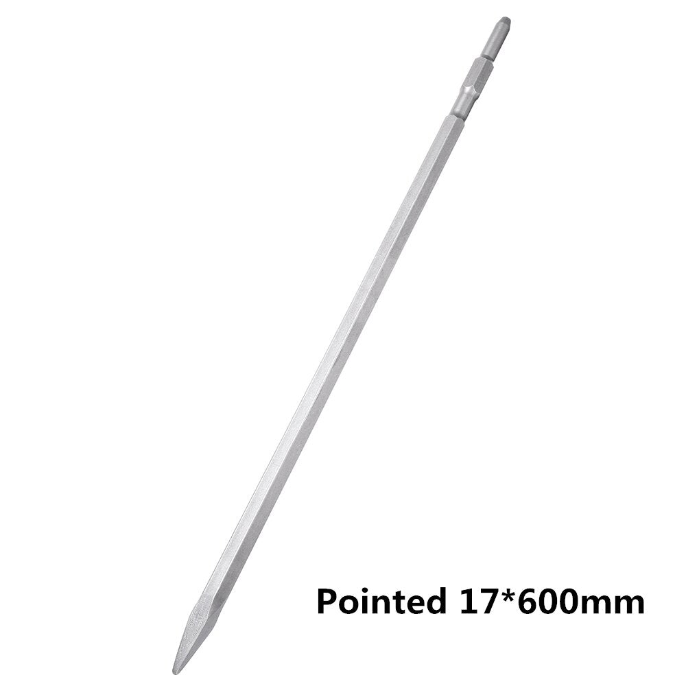 17 x 280/400/600mm spitse/flat head hex shank boor voor hammer boormachine slot