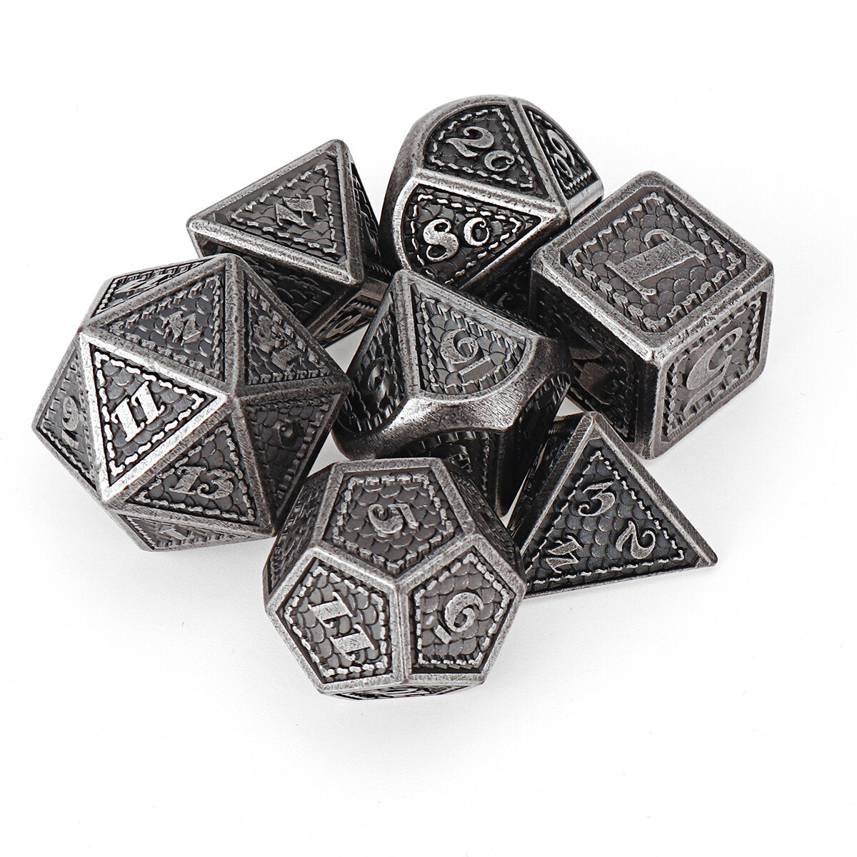 metalen polyedrale dobbelstenen multi-side dobbelstenen set voor dnd rpg mtg rollenspel bordspel met stoffen zak