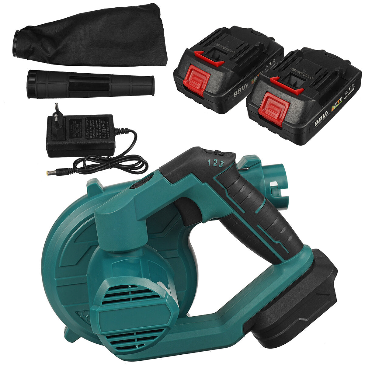 21v 2 in 1 draadloze 180° rotatie elektrische luchtblazer & zuig handheld blad computer stofafscheider cleaner stroom tool voor makita 18v batterij