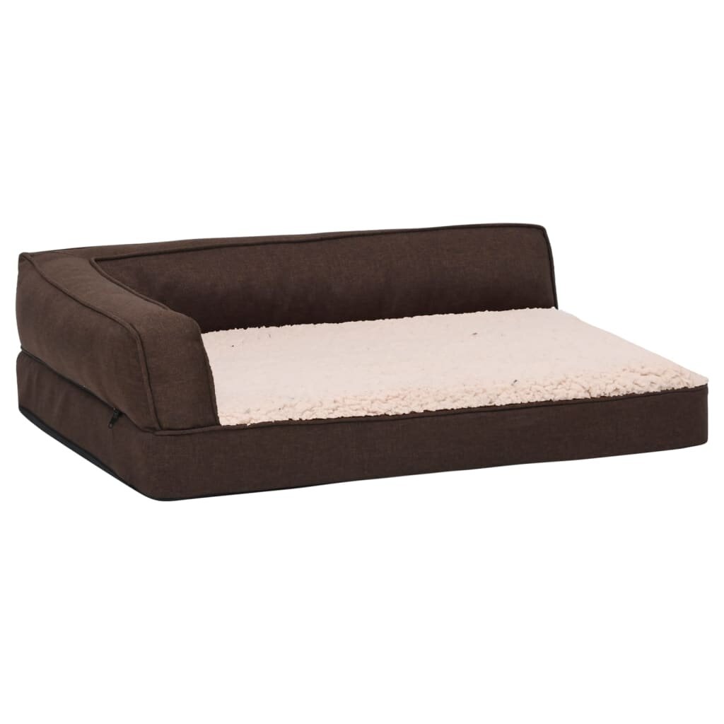 hondenmand ergonomisch linnen look 75x53 cm fleece bruin