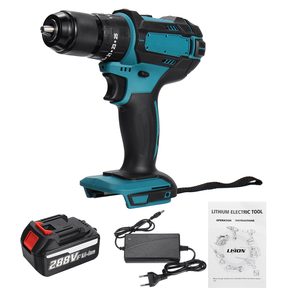 wolike 13mm 800w draadloze electirc klopboormachine 25+3 torque elektrische boorschroevendraaier