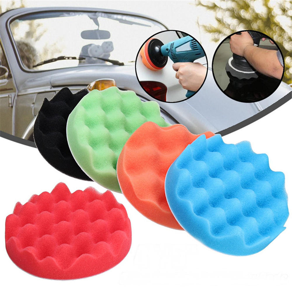5 stuks 4 inch 5 inch spons schuim polijstpad waxen buffing matten polijstmachine kit: