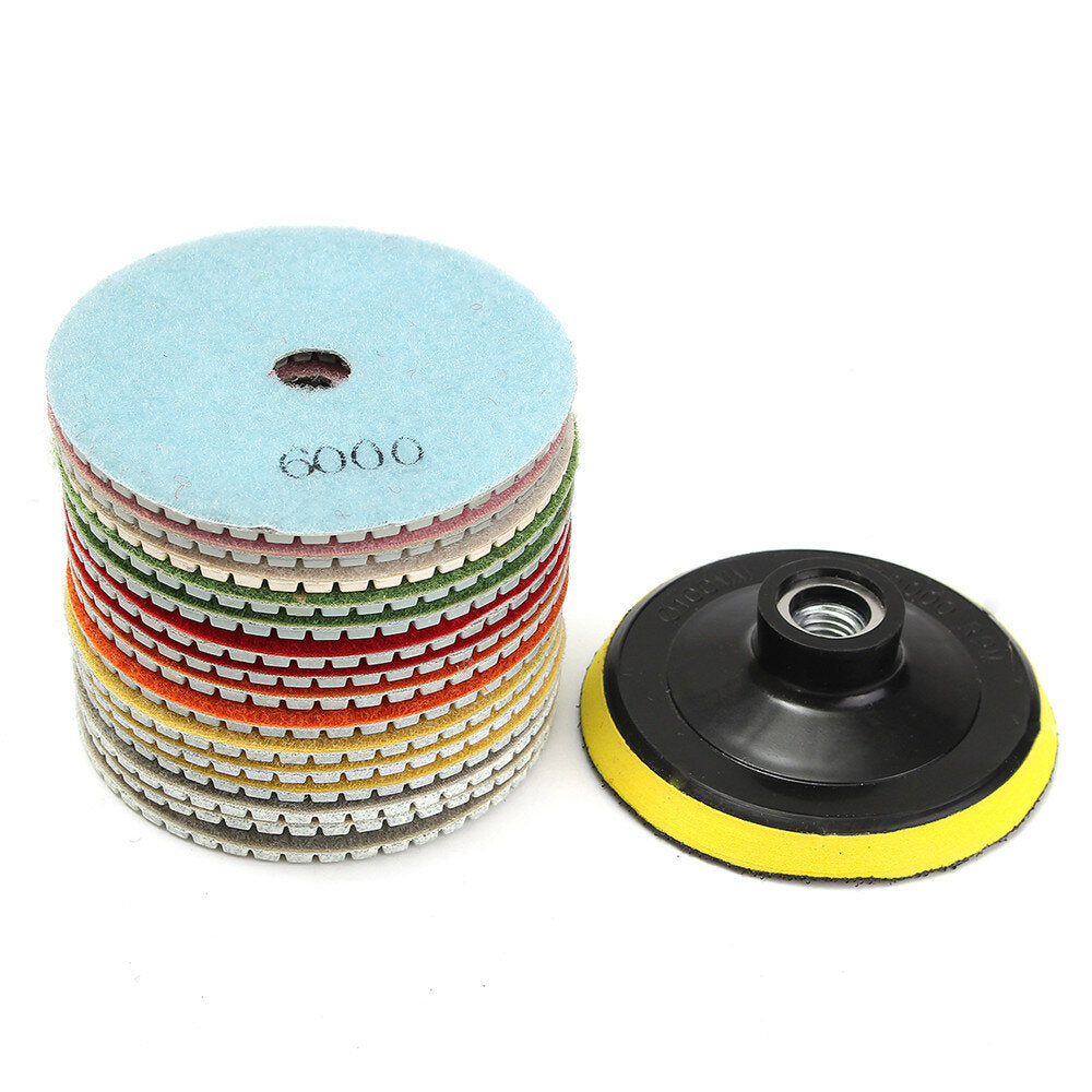 16 stuks 4 inch 50 tot 10000 grit diamond polijstpad voor graniet steen beton marmer