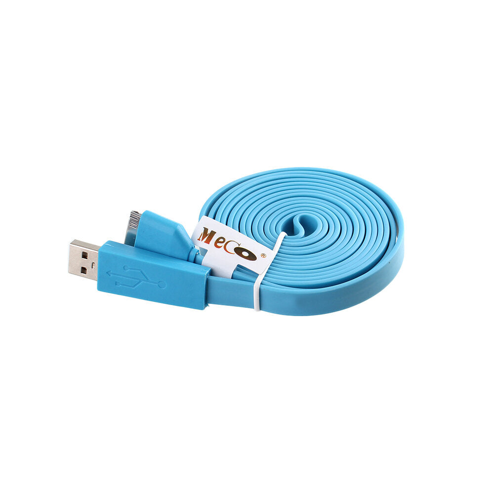 2m usb platte noodle kabel voor i phone 4 4s 1pod en 1pad 2/3 datakabel oplaadsnoer