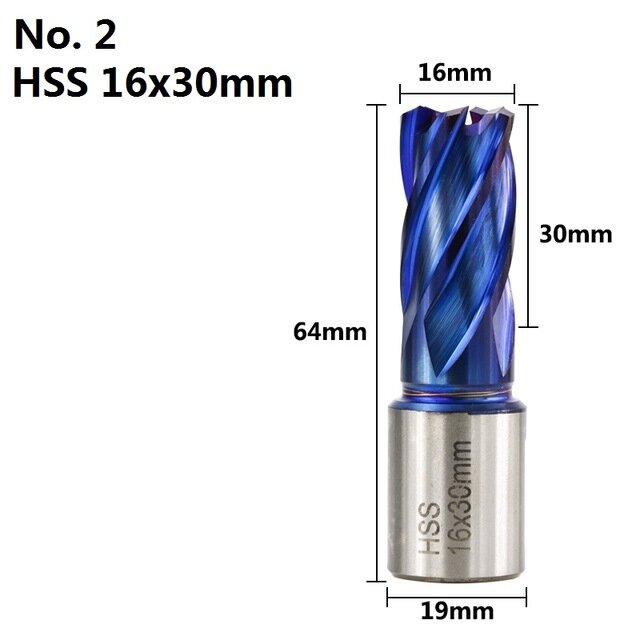 12-42mm snijdiameter hss gatopener kernboor weldon shank nano blauw gecoate ringvormige snijder holle boor metaalboor