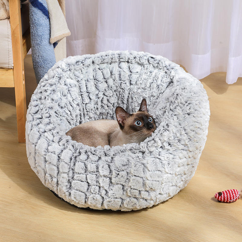 pet cat bed super soft warm round super cute dog nest kennel