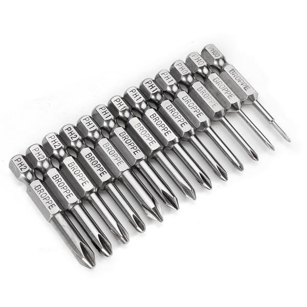 13 stuks 50mm magnetische lange hex shank cross head schroevendraaier bits