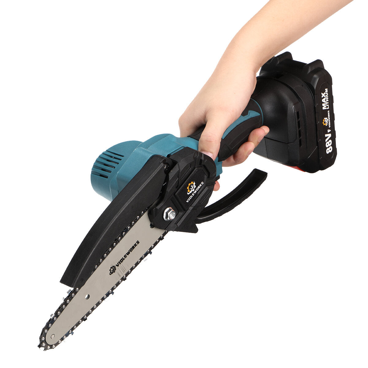88vf 6 inch elektrische kettingzaag 1500w draadloze eenhandszagen houtbewerking tool houtsnijder w/geen/1/2 batterij voor makitabattery