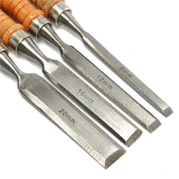 4 stuks 8/12/16 / 20mm houtwerk carving beitel gereedschap set voor houtwerk timmerman