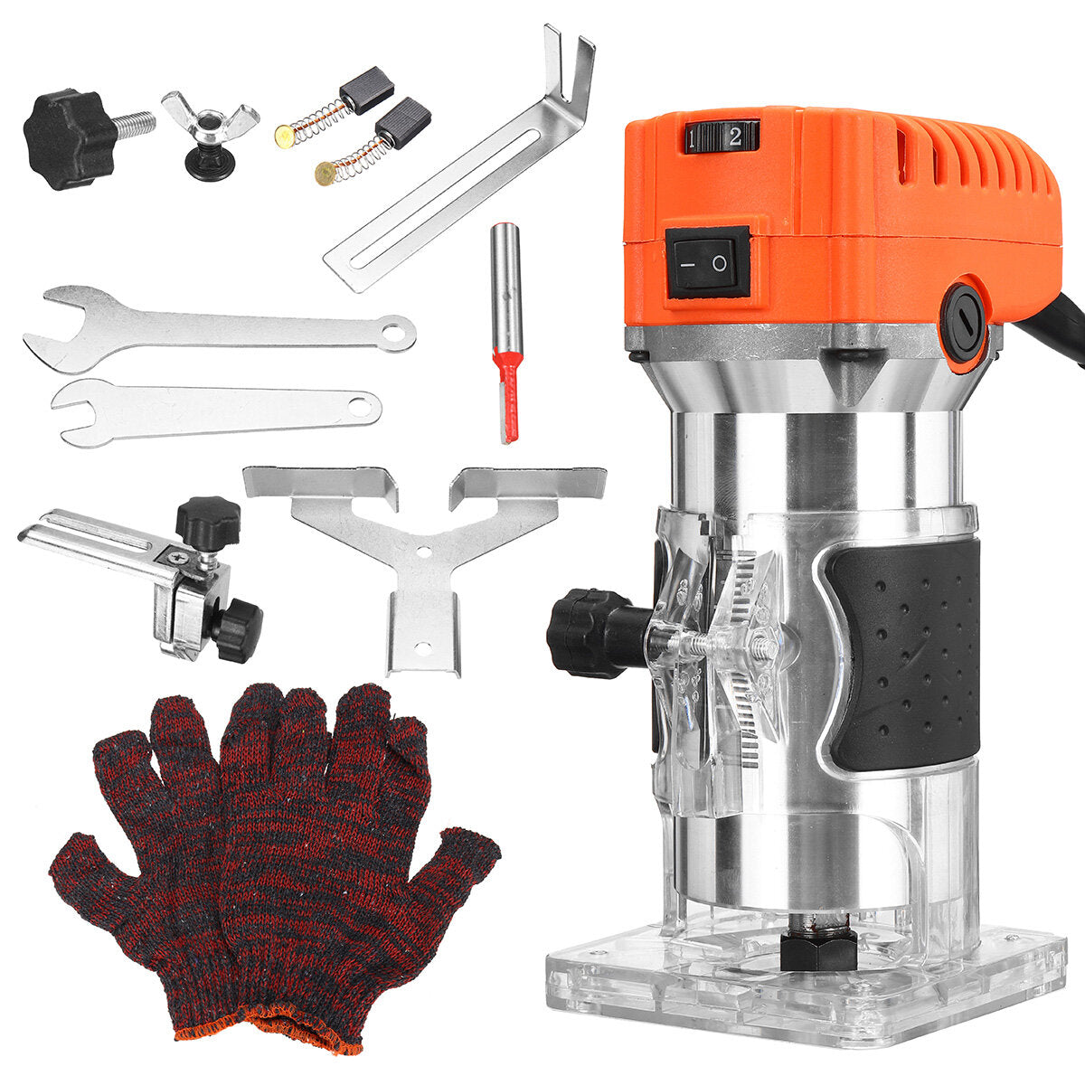 1280w hout palm router tool hand rand trimmer houtbewerking joiner snijden palmming tool 6 snelheden 35000r/min 220v 6.35mm (1/4 )