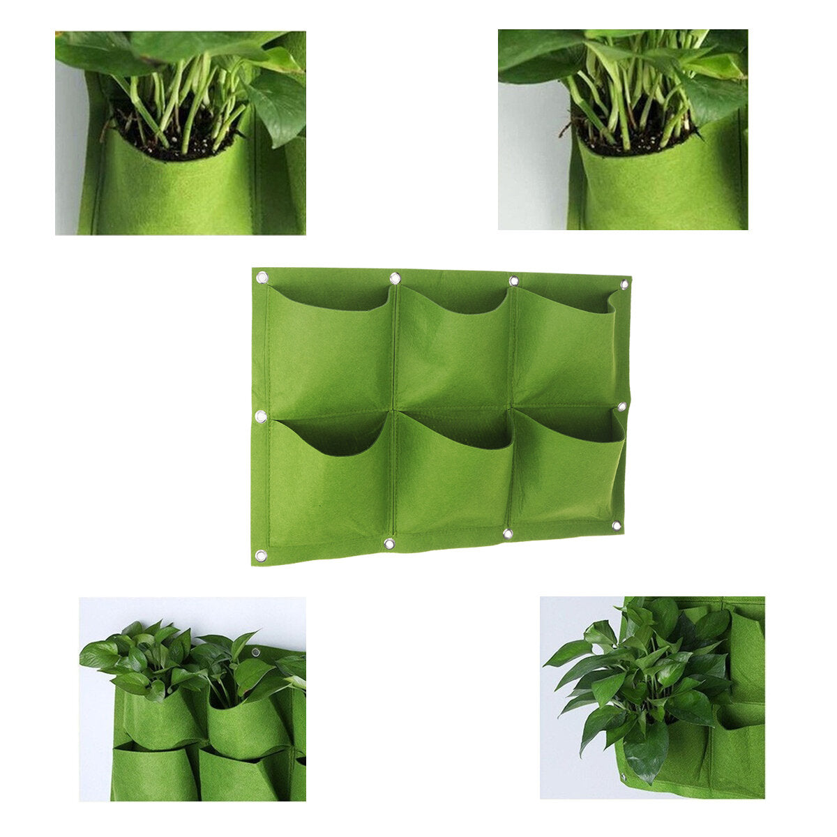 multi-pocket muurhangende plantzak stoffen kweekzak