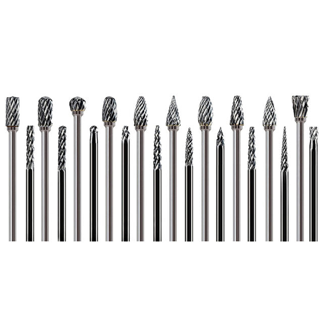 hardmetalen freesset compatibel met dremel 1/8 schacht 20 stuks stiftslijper rotary tool rasp houtsnijwerk bits accessoires