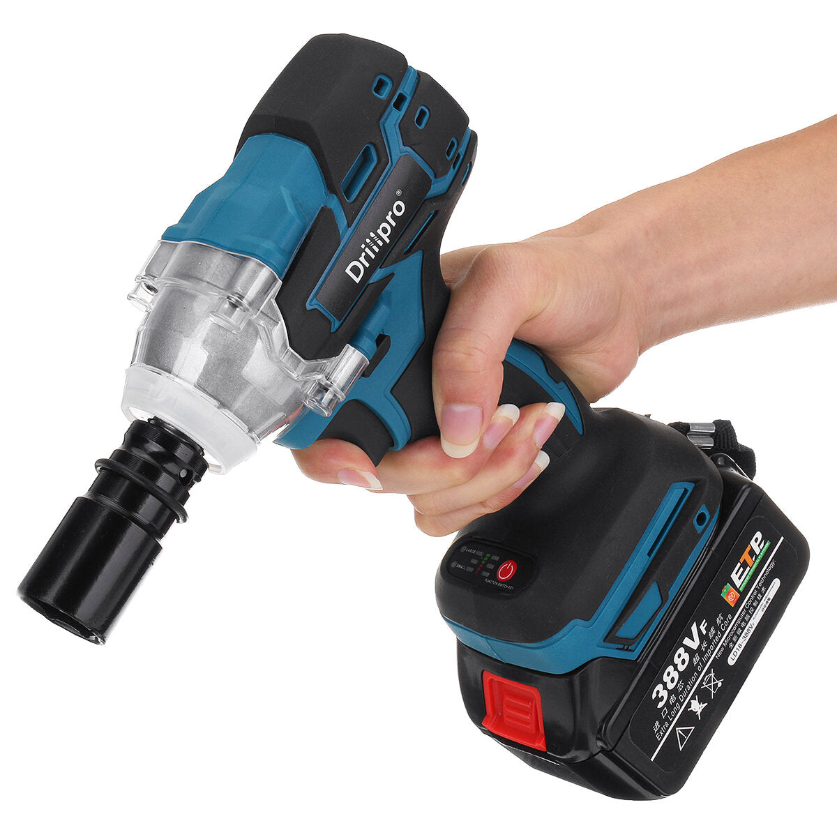 388vf 520n.m borstelloze elektrische draadloze slagmoersleutel 1/2 inch boor driver power tool voor thuis voor makita 18v batterij