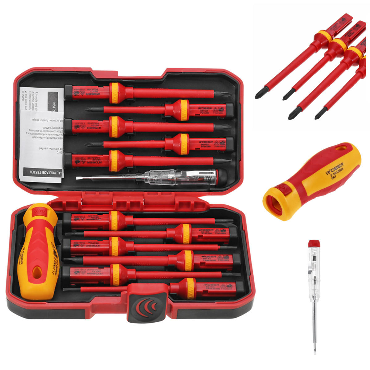 13-delige 1000v elektronische geïsoleerde schroevendraaier set phillips torx cr-v schroevendraaier handgereedschap