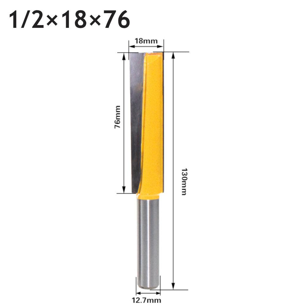 12.7mm 1/2 inch schacht rechte bodem reiniging router bit tungsten carbide houtbewerking snijgereedschap