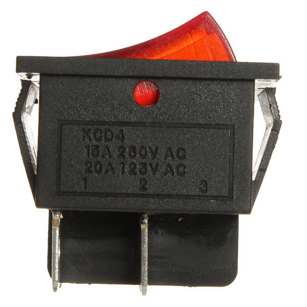 20 stuks red light lamp 4 pin dpst on-off rocker boat switch 13a/250v 20a/125v