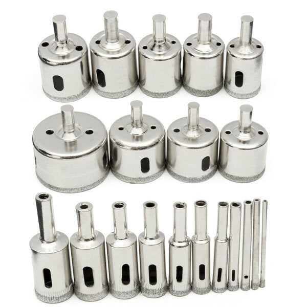 20-delige diamantgecoate kernboorset 3-50 mm gatenzaag voor glasmarmer graniet