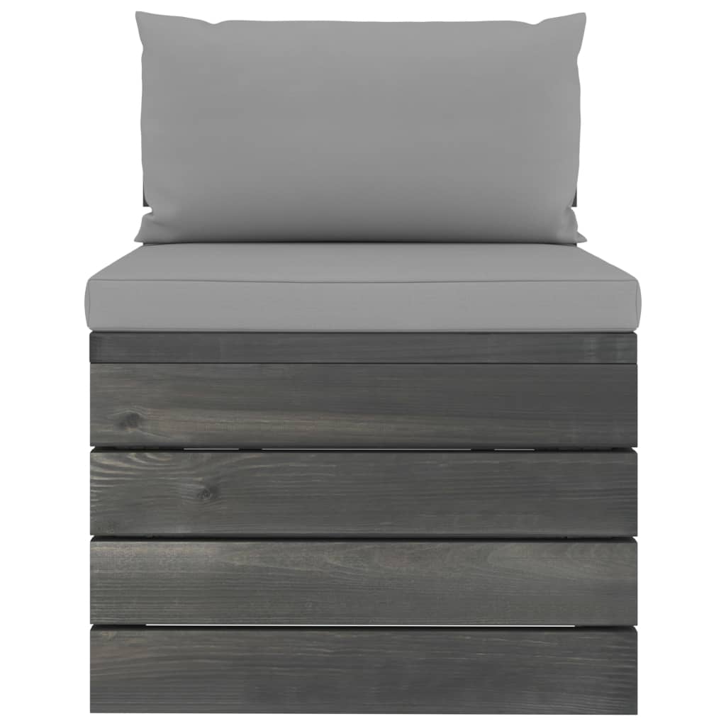 9-delige loungeset met kussens pallet massief grenenhout