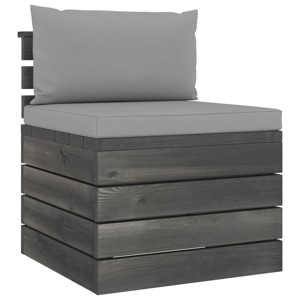 9-delige loungeset met kussens pallet massief grenenhout