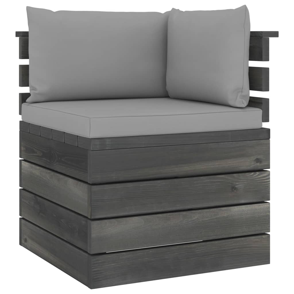 9-delige loungeset met kussens pallet massief grenenhout