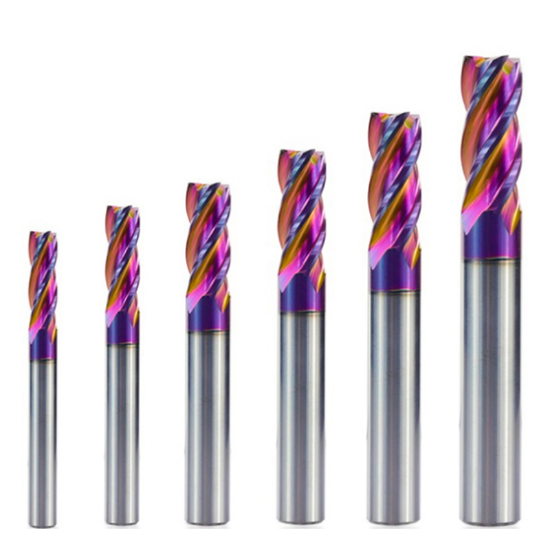 5/6/8/10 / 12mm ultra surface tungsten carbide end mill hrc60 4 flute spiral end milling cutter cnc router bit